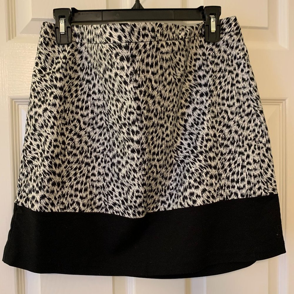 Michael Kors black and white leopard skirt